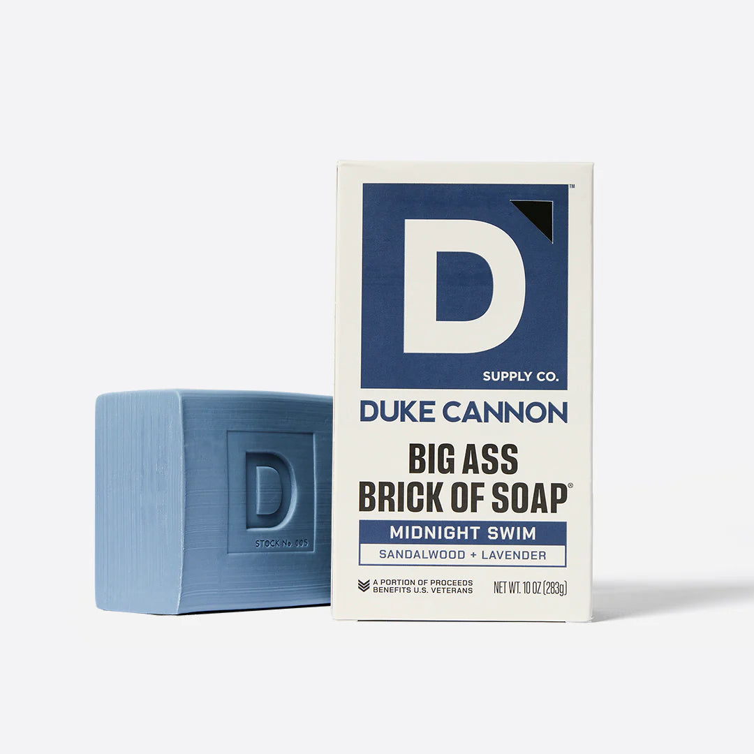 Duke Cannon Big Ass Brick of Soap Midnight Swim Sandalwood + Lavendar 10 oz
