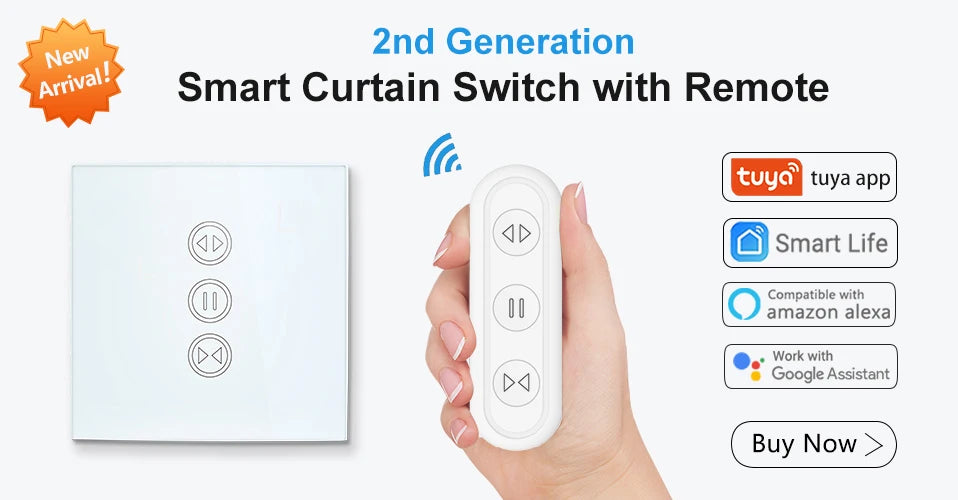 Tuya Smart Life EU WiFi Double Curtain Blind Switch for Roller Shutter Electric motor Google Home Alexa Echo Voice Control DIY