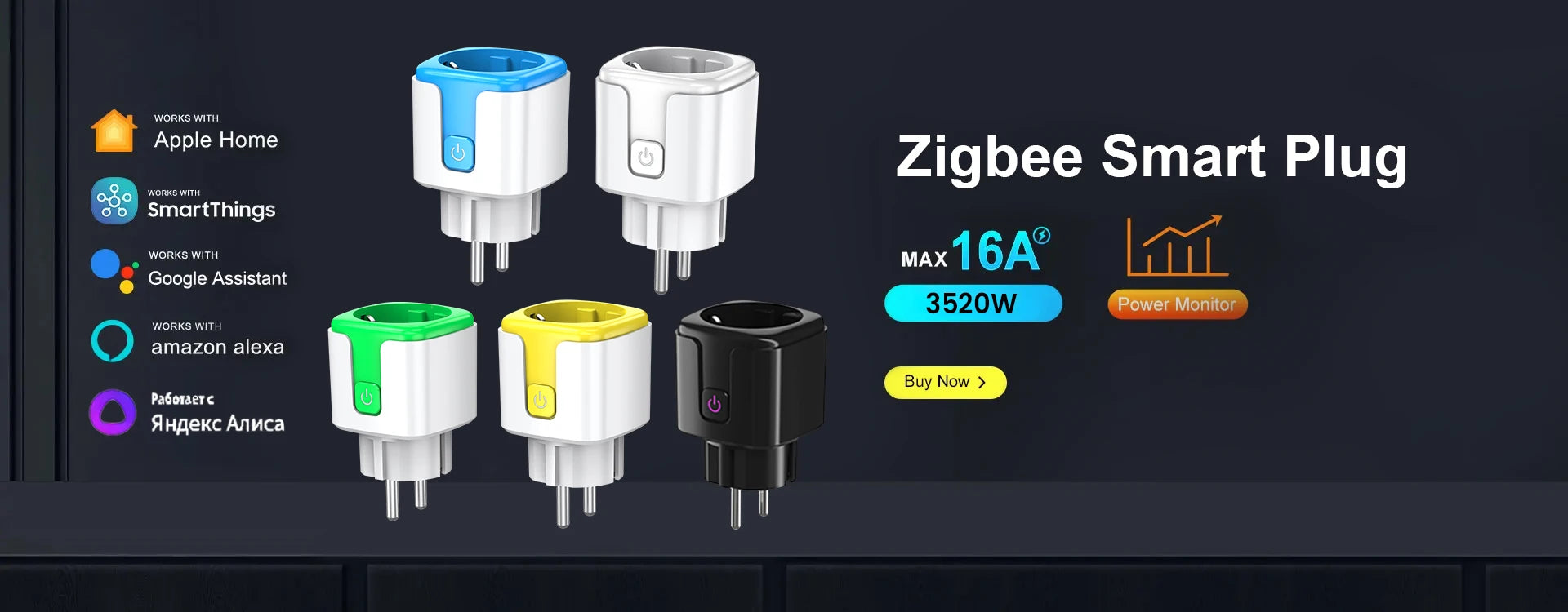 Zigbee Smart Plug 16A EU US UK Plug Energy Monitor Remote Control Timer Alexa Google Home for Electrical Sockets with Control