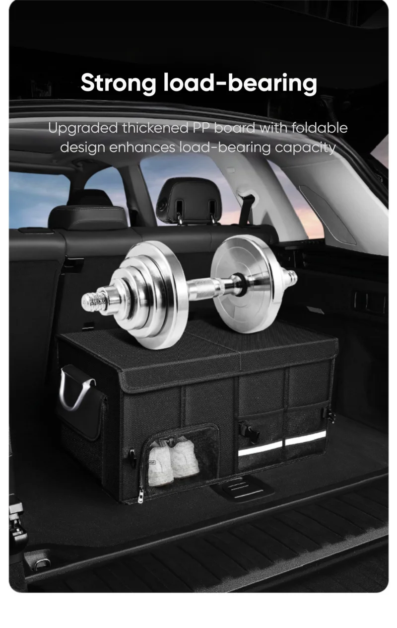 Portable Foldable Trunk Storage Box Waterproof Oxford Cloth 92L Large-Capacity Car Organizer for Camping Fishing
