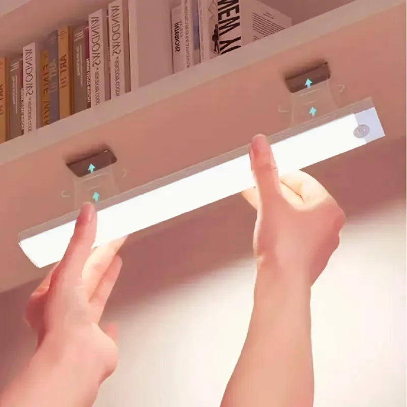 2PCS Wireless motion-sensor LED light bar, rechargeable magnetic night light corridor kitchen cabinet stairs hallway wardrobe