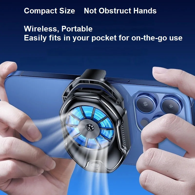 FS21 Phone Cooler Bracket 650mAh Rechargeable 8H Long-Lasting High-Speed Cooling Fan Quiet Operation with RGB Lights for Gaming