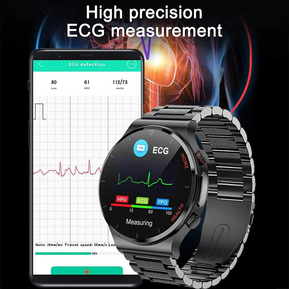 2025 New Laser Treatment Three High Smart Watch Men ECG PPG Heart Rate Health Tracker Smart Watches GUHUAVMI IOS Sleep Monitor