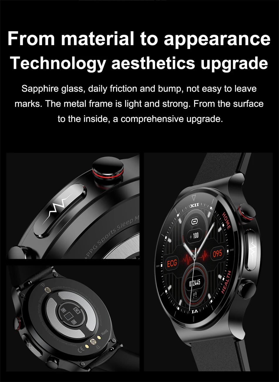 2025 New Laser Treatment Three High Smart Watch Men ECG PPG Heart Rate Health Tracker Smart Watches GUHUAVMI IOS Sleep Monitor