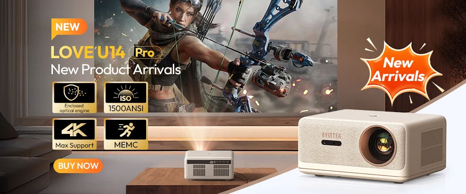 BYINTEK P70X Portable Mini Projector with Built-in Battery 4K Support 3D Wifi for Outdoor Movie Night Home Theater Projectors
