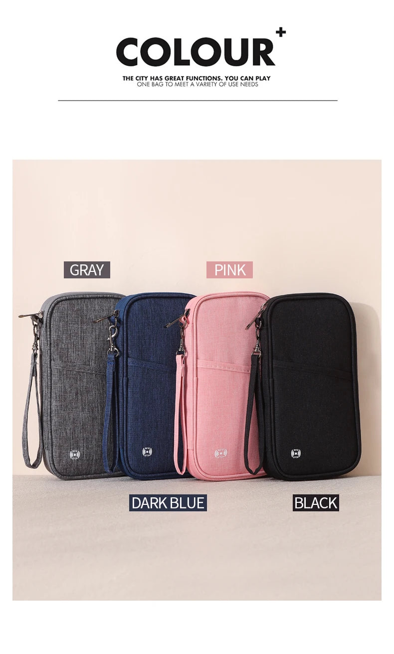 Passport Holder Bag Family Rfid Blocking Passport Wallet Travel Essentials Wallet Travel Document Organizer Credit Cards Case