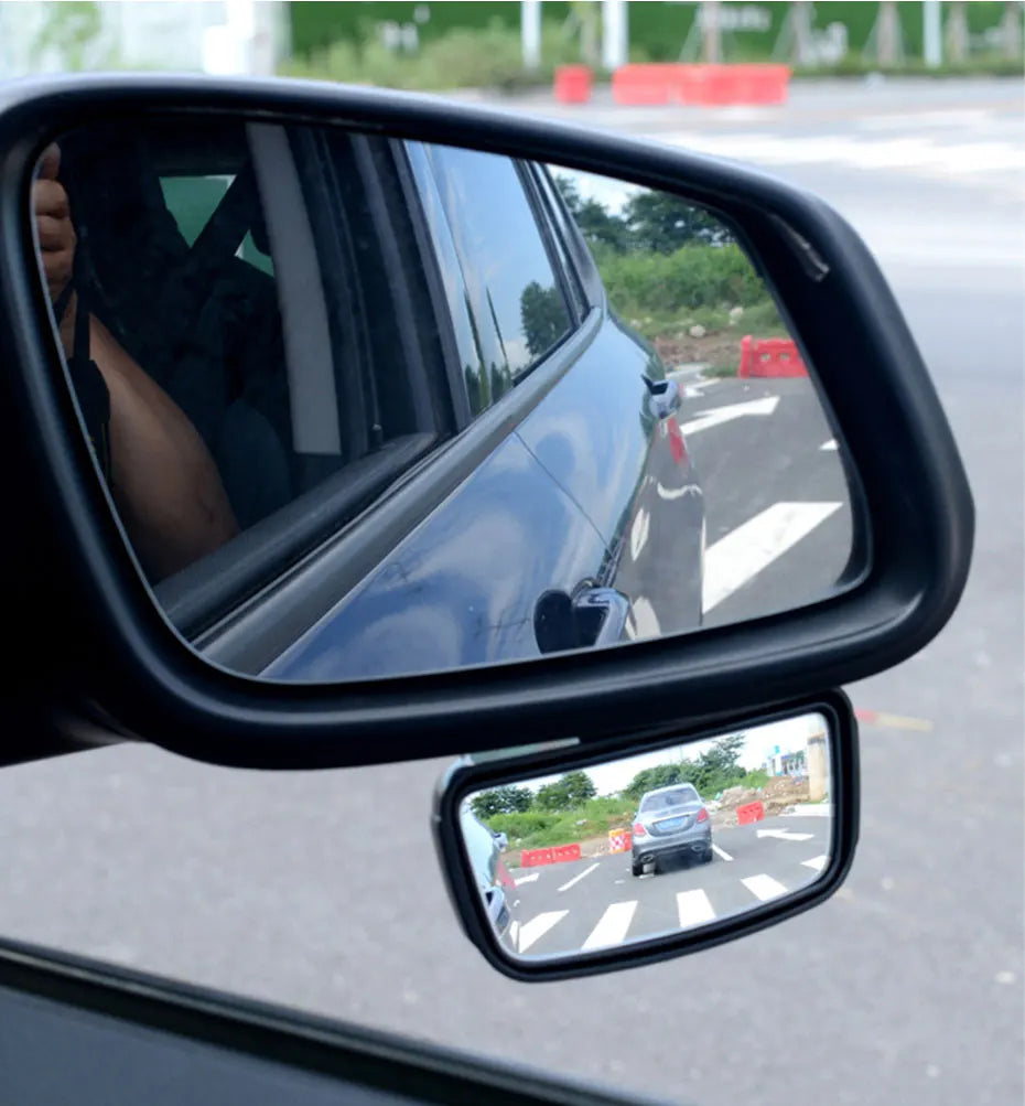 SEAMETAL Universal Car Mirror Auxiliary Rear View Mirror Wide Angle Side Rear Mirrors Reverse Blind Spot 360 Degree Adjustable