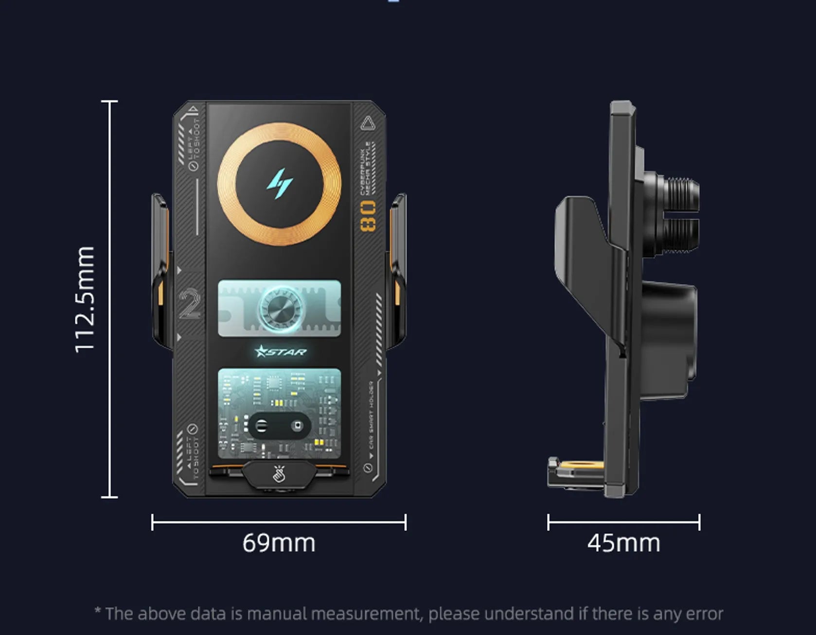 Car Smart Sensing Automatic Clamping Mounts For Samsung iPhone Xiaomi Phone Holder Wireless Charger Mounts 15W/66W Fast Charging