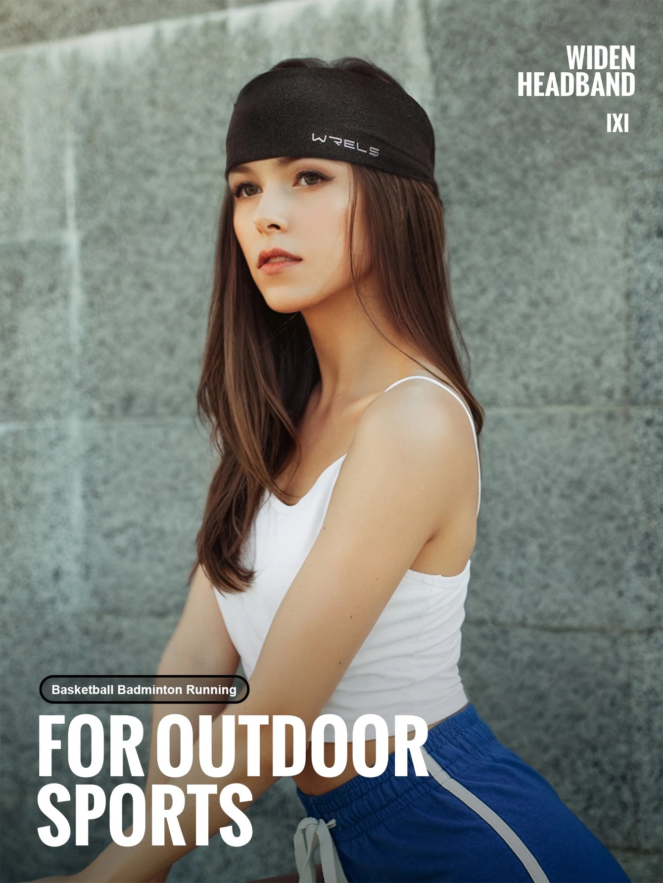 WRELS Sports Headbands Moisture Wicking Sweatbands for Running Breathable Headbands Elastic Non Slip Hairband for Women and Men