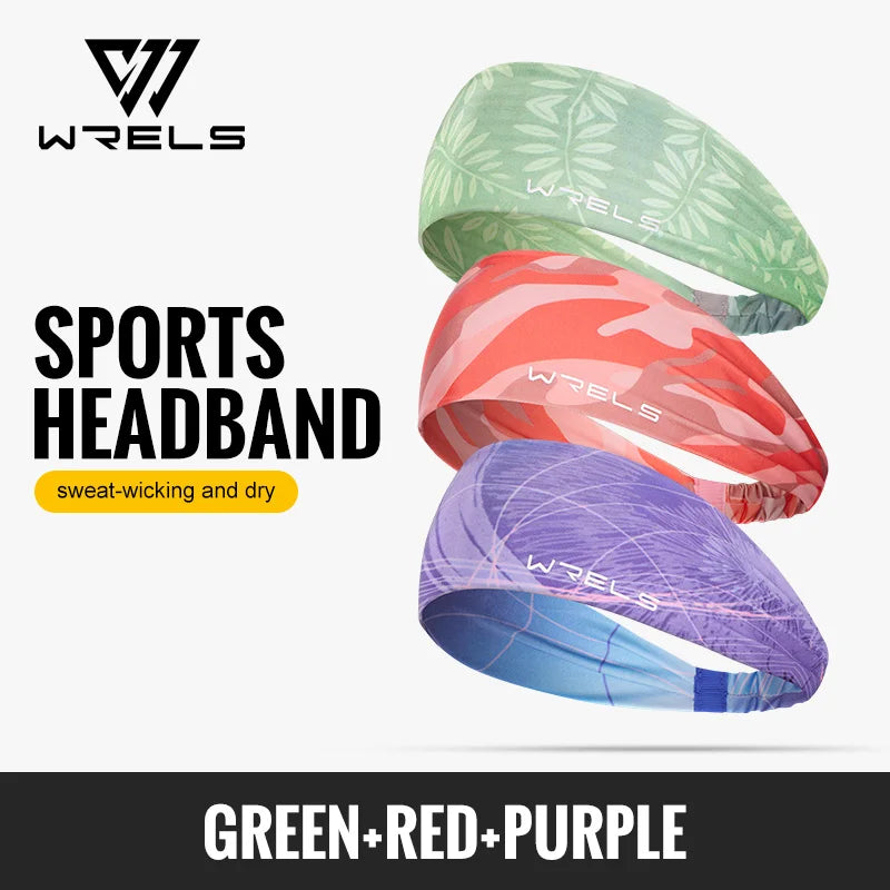 WRELS Sports Headbands Moisture Wicking Sweatbands for Running Breathable Headbands Elastic Non Slip Hairband for Women and Men