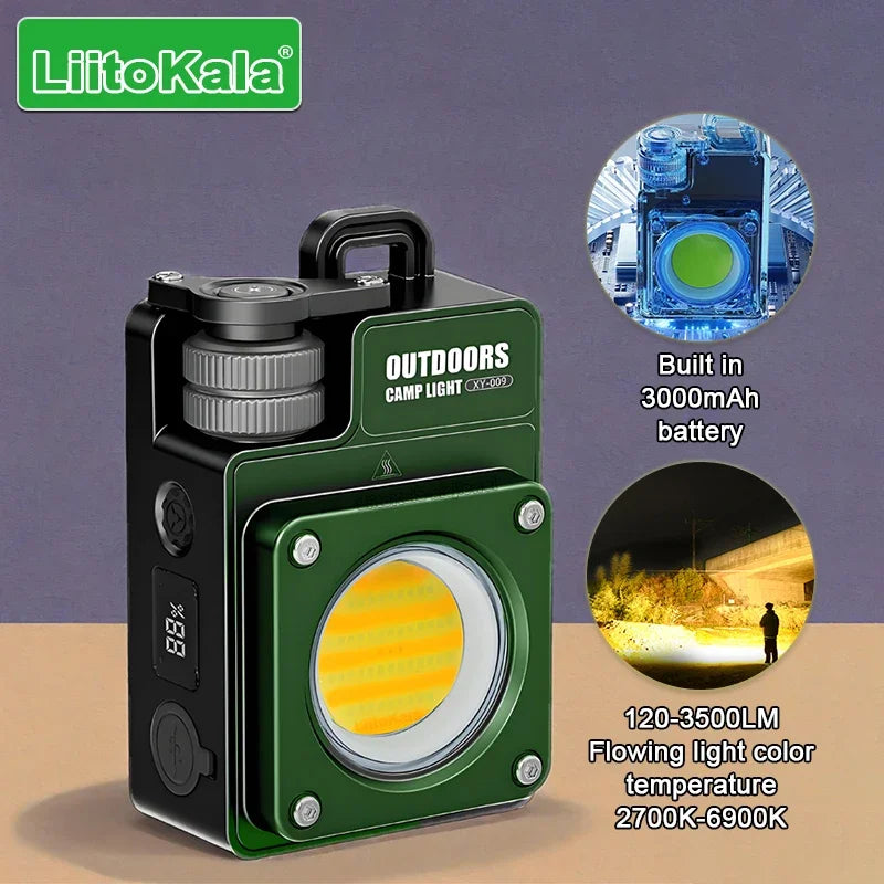 LiitoKala new keychain light 120-3500LM rechargeable flashlight multifunctional portable 3000mAh battery work light