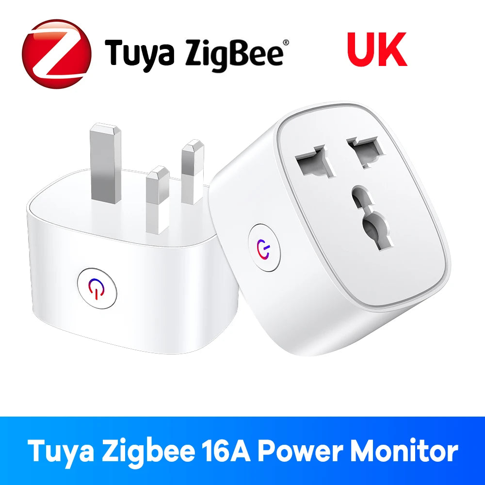 Zigbee Smart Plug 16A EU US UK Plug Energy Monitor Remote Control Timer Alexa Google Home for Electrical Sockets with Control