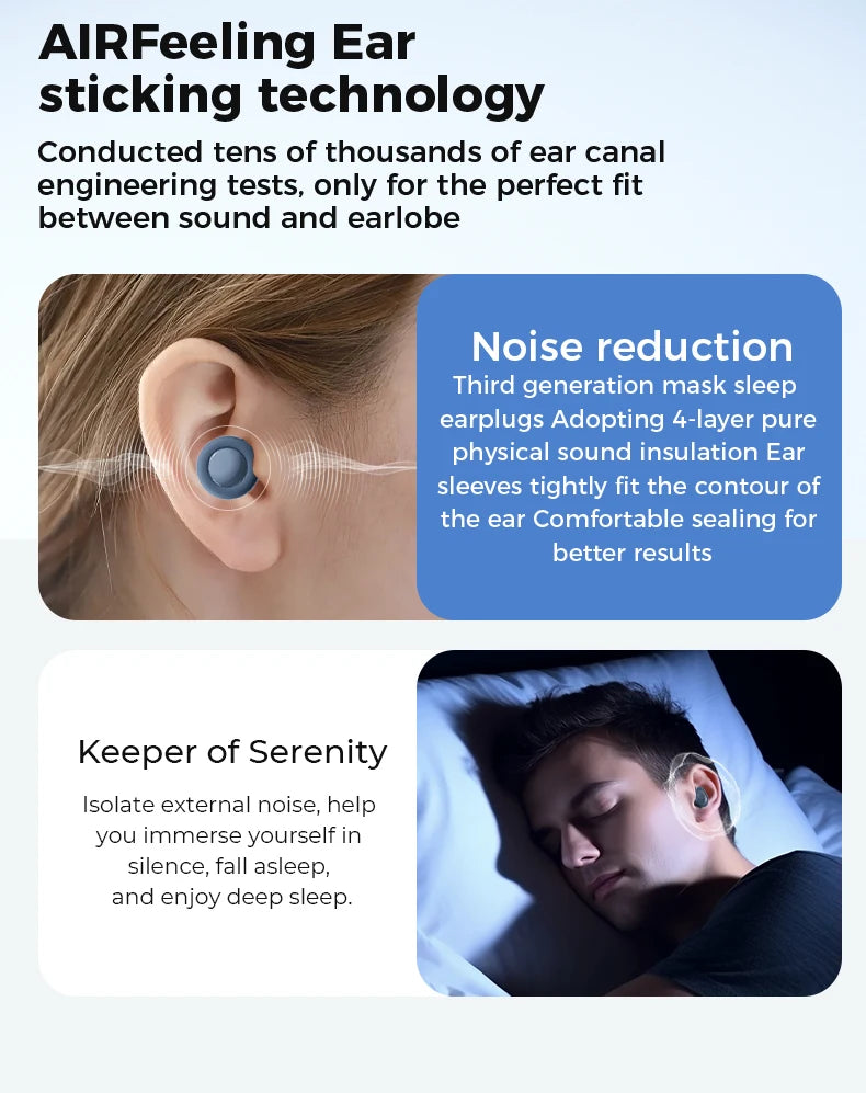 Silicone Ear Plugs for Sleeping 25dB Noise Cancelling Hearing Protection Reusable Earplugs for Sleep Focus Concerts Work Study
