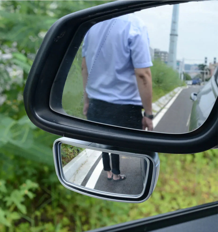 SEAMETAL Universal Car Mirror Auxiliary Rear View Mirror Wide Angle Side Rear Mirrors Reverse Blind Spot 360 Degree Adjustable