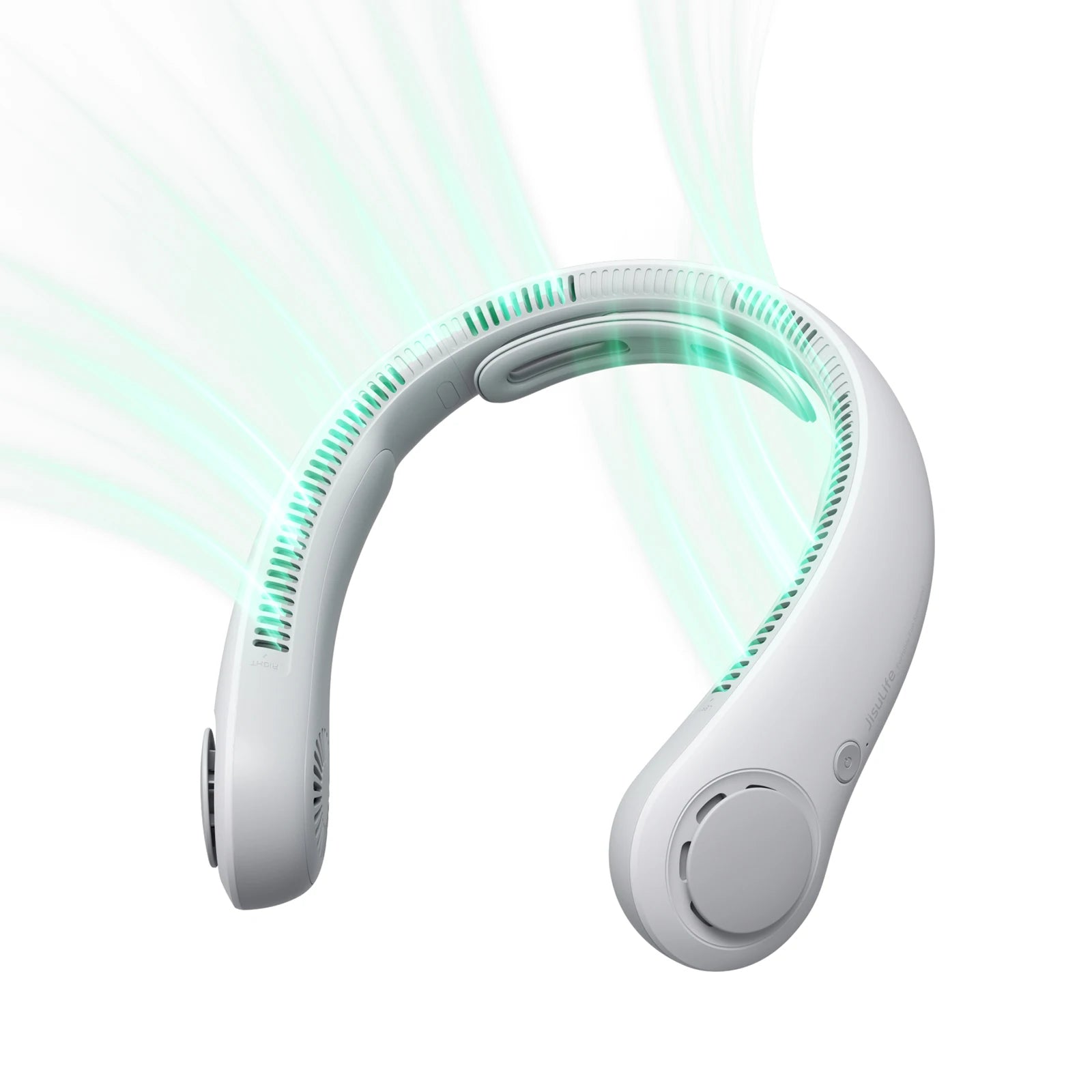 JISULIFE Portable Neck Fan Upgraded, 5000mAh Battery, Necksupport, 5 Speeds Gears Adjustment, Outdoor Wearable Hands-Free Fan