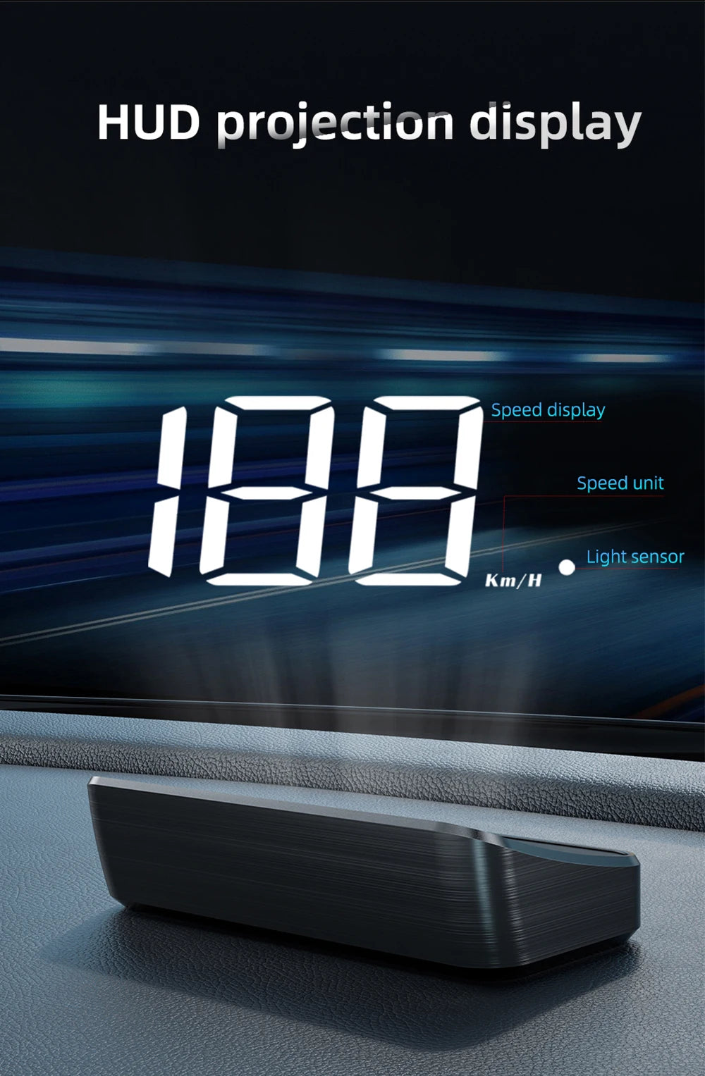 HD Car Head up Display M2 GPS Speedometer KM/H Digital HUD Windshield Projector Universal Auto Electronics Accessory