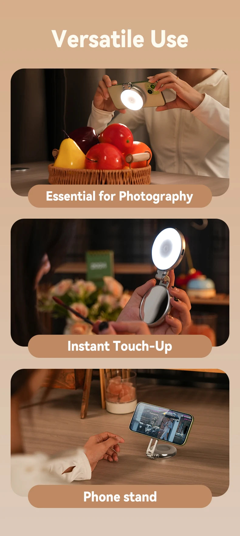 TELESIN Fun Shot Phone Camera Shoot Hand Grip Magnetic Phone Holder Shooting Aid Remote Control Handle for iPhone & Android