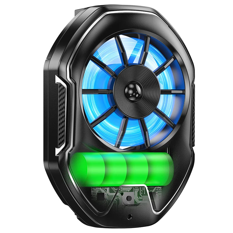 FS21 Phone Cooler Bracket 650mAh Rechargeable 8H Long-Lasting High-Speed Cooling Fan Quiet Operation with RGB Lights for Gaming