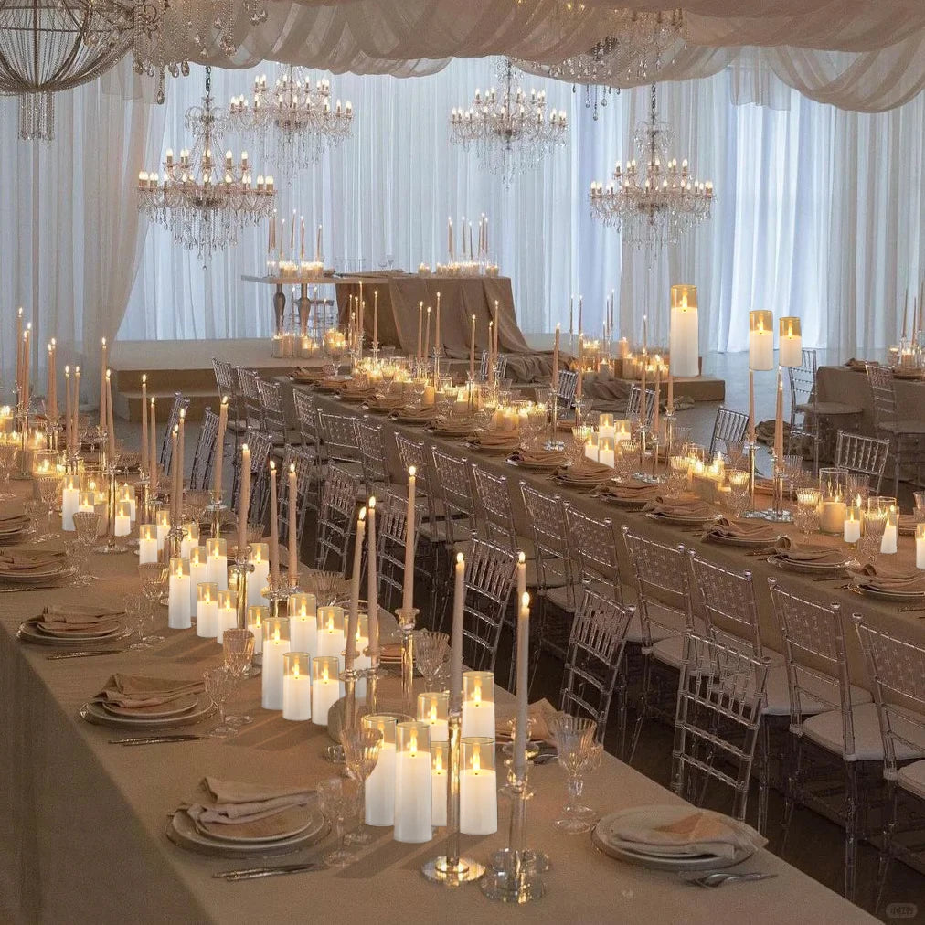6-60PCS Artificial Candles Led Candles for Wedding Led Candle Flameless Candles Battery Operated Candle for Decorative Wedding