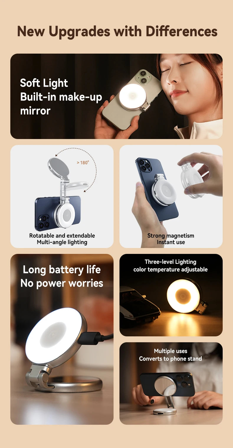 TELESIN Fun Shot Phone Camera Shoot Hand Grip Magnetic Phone Holder Shooting Aid Remote Control Handle for iPhone & Android