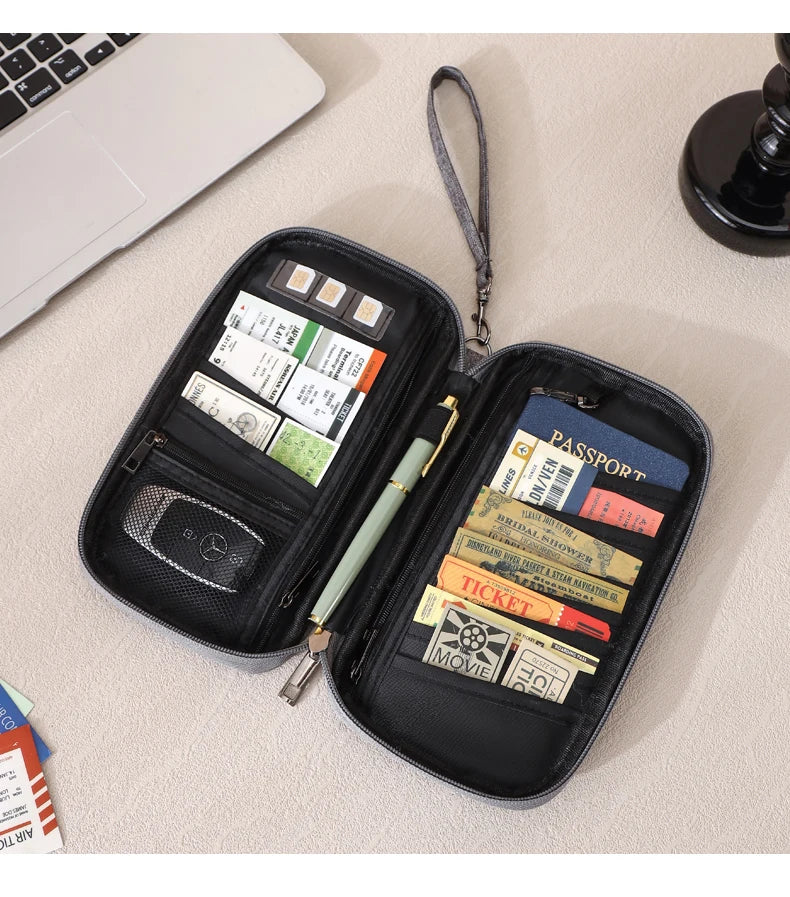 Passport Holder Bag Family Rfid Blocking Passport Wallet Travel Essentials Wallet Travel Document Organizer Credit Cards Case