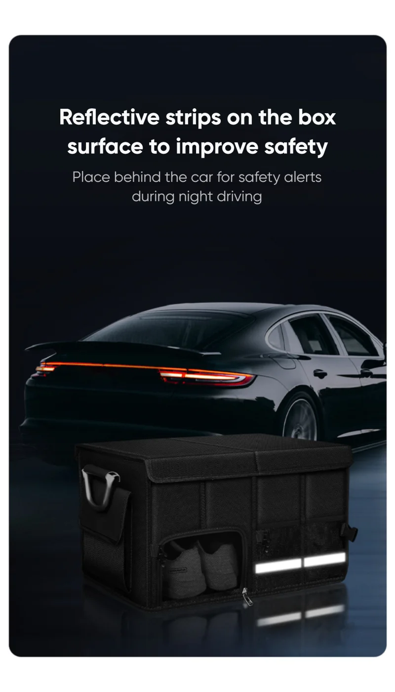 Portable Foldable Trunk Storage Box Waterproof Oxford Cloth 92L Large-Capacity Car Organizer for Camping Fishing