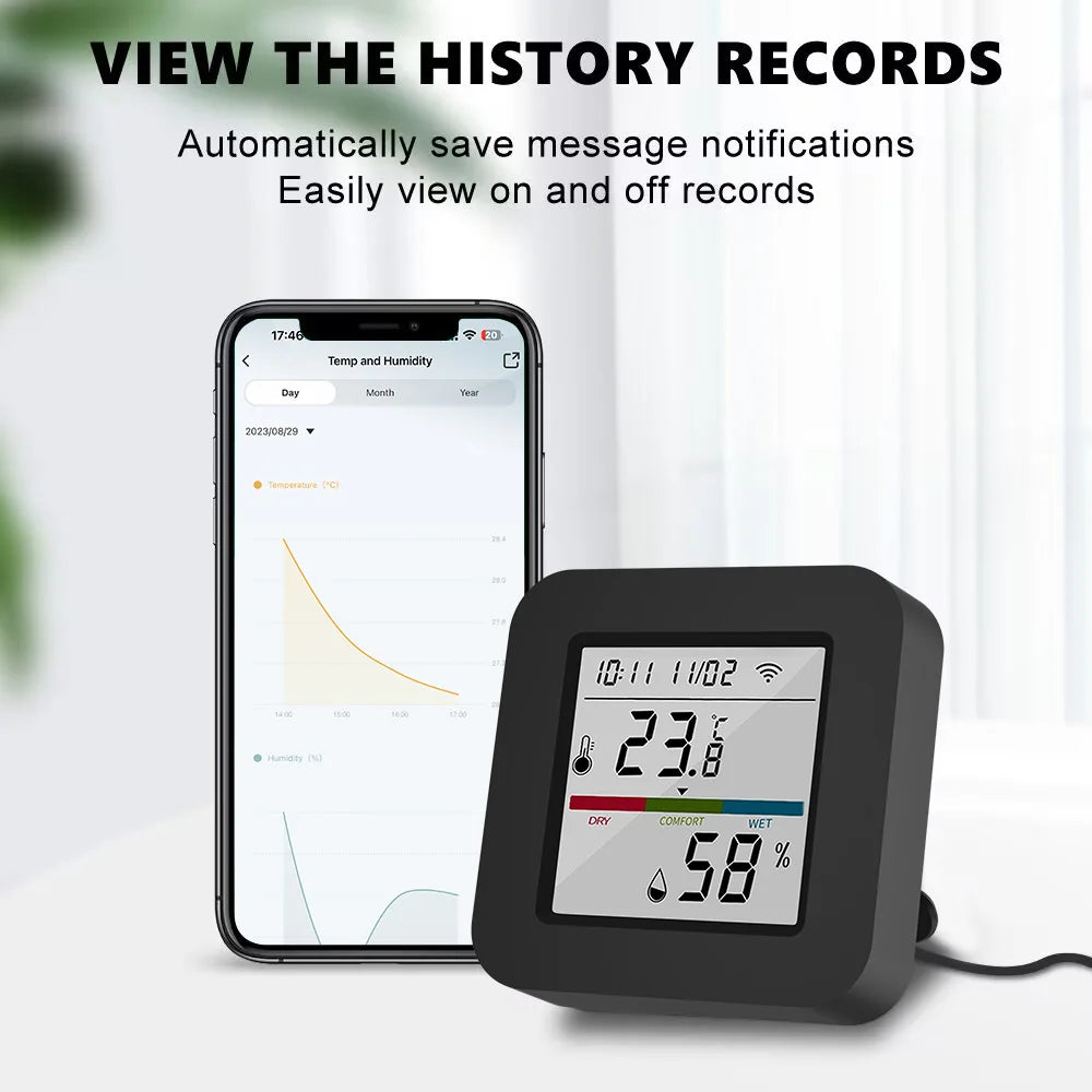 Tuya Smart Universal IR Remote With Temperature Humidity Sensor for Air Conditioner TV AC Works with Alexa Google Home Yandex