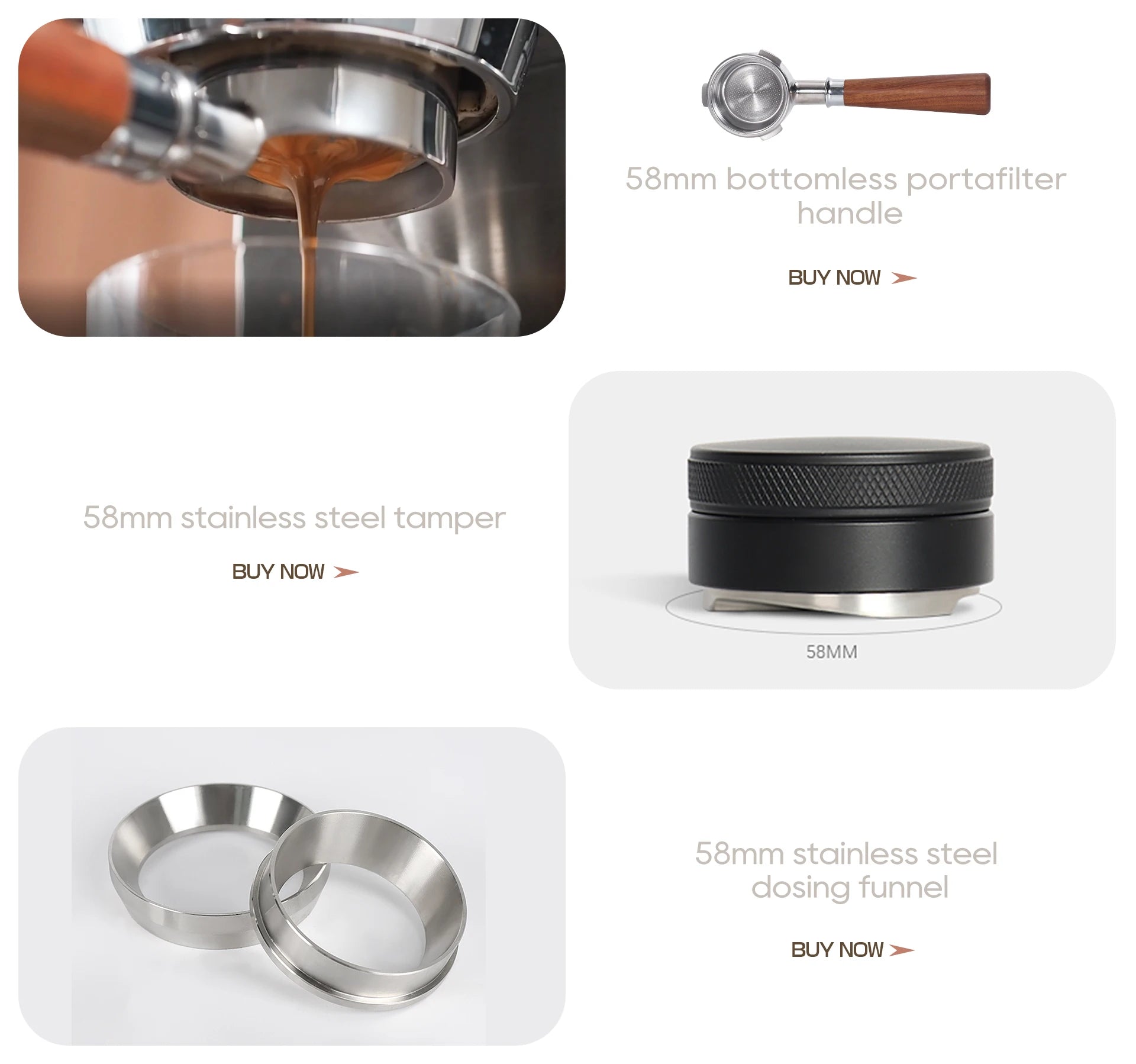 HiBREW 20Bar Semi Automatic Espresso Coffee Machine Temperature Adjustable 58mm Portafilter Cold/Hot Coffee Maker Metal CaseH10A