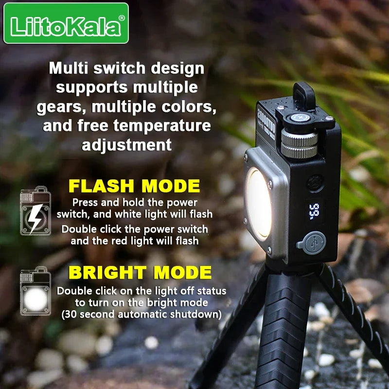 LiitoKala new keychain light 120-3500LM rechargeable flashlight multifunctional portable 3000mAh battery work light