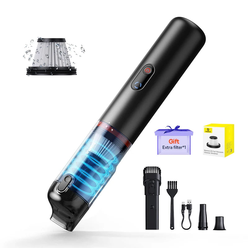Baseus A5 16000Pa Wireless Car Vacuum Cleaner Powerful Portable Handheld Automotive Mini Vacuum Cleaner For Car Home PC Machine
