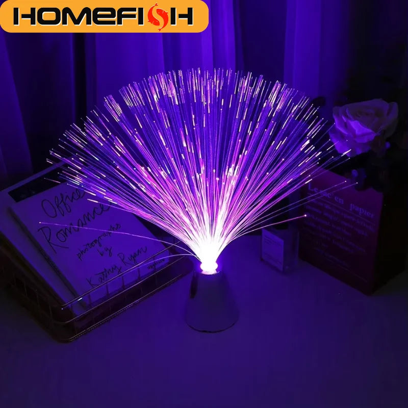 HOMEFISH 7-Color LED Fiber Optic Lamp Star Sky Night Light for Holiday Wedding Centerpiece Party Home Decor Lighting