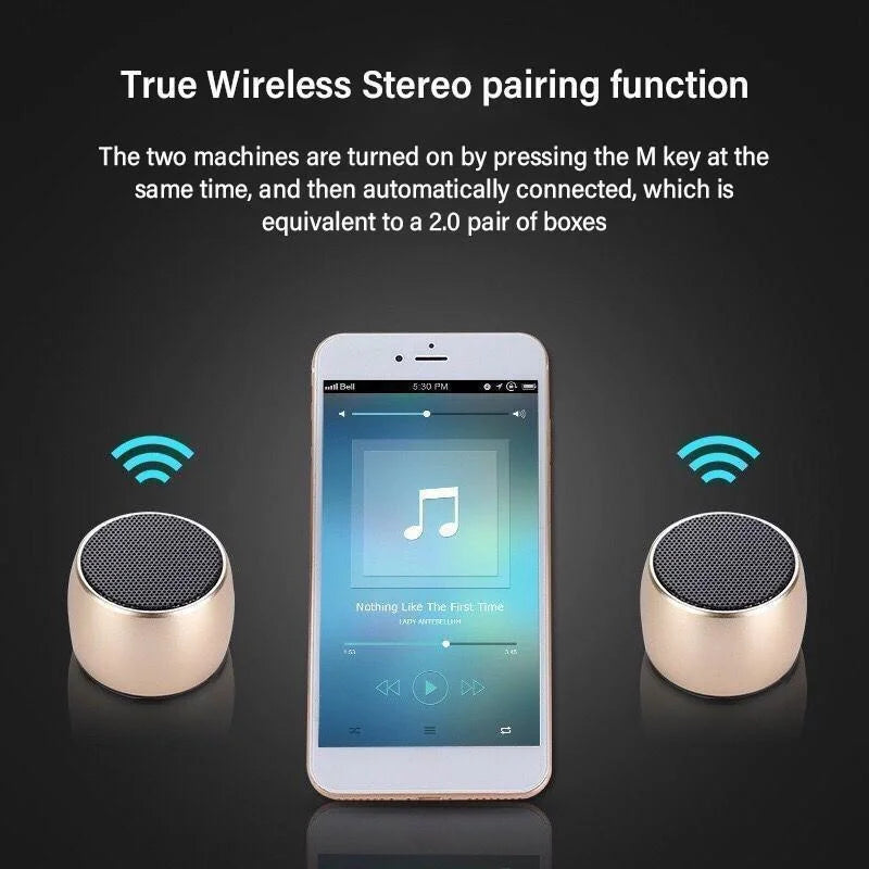 1PC Mini Wireless Bluetooth Speaker Portable Metal Wireless Loudspeaker Mobile Phone Computer Music Player