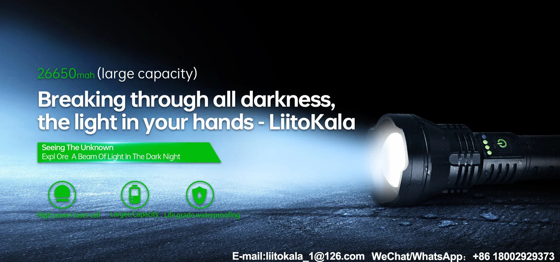 LiitoKala new keychain light 120-3500LM rechargeable flashlight multifunctional portable 3000mAh battery work light