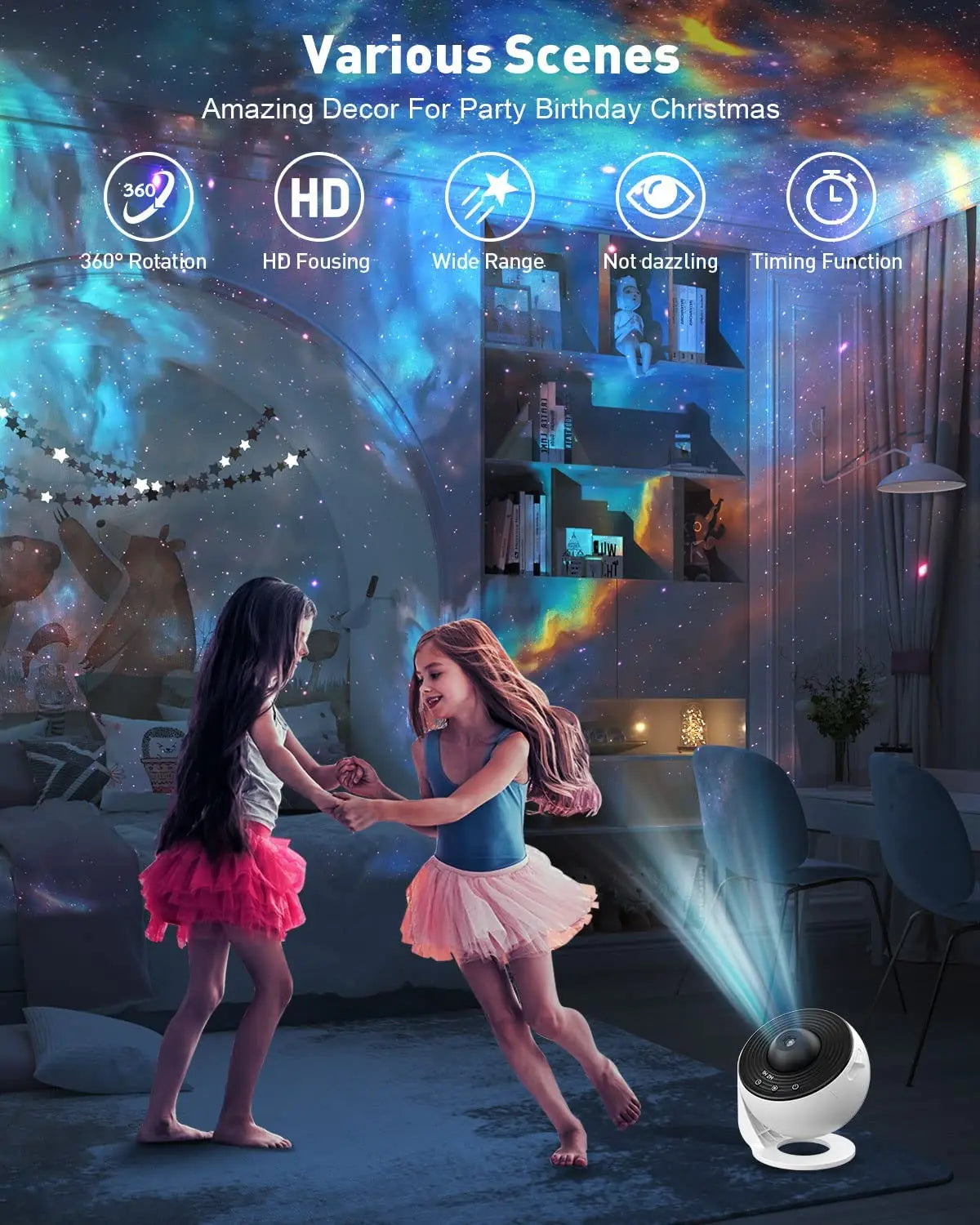 13  in 1 Star Projector, Planetarium Galaxy Projector for Bedroom, Aurora Projector, Night Light Projector for Kids Adults