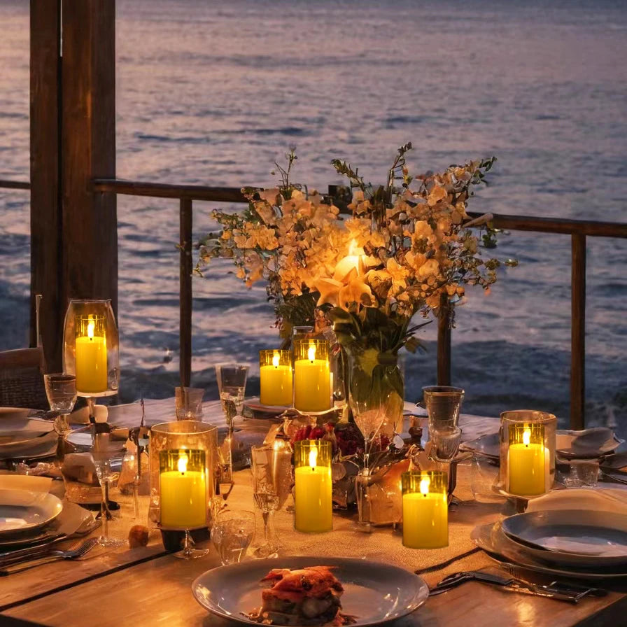 6-60PCS Artificial Candles Led Candles for Wedding Led Candle Flameless Candles Battery Operated Candle for Decorative Wedding