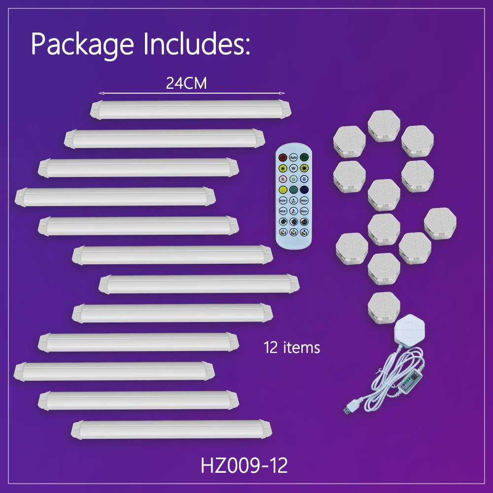 Splicing Light DIY Atmosphere Light RGB Smart Wall Light Voice Control Lamp for Esports Room Bedroom Bar Decoration Night Light