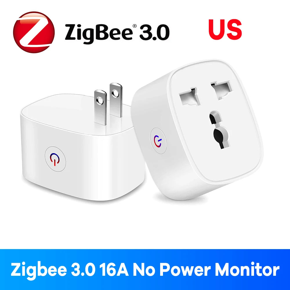 Zigbee Smart Plug 16A EU US UK Plug Energy Monitor Remote Control Timer Alexa Google Home for Electrical Sockets with Control