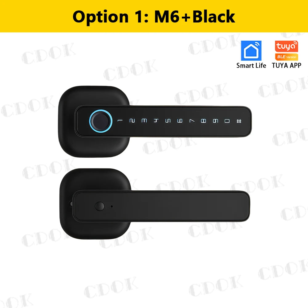CDOK 2025 New M6 Tuya Bluetooth smart lock, door lock, fingerprint lock, password lock, multiple unlocking methods