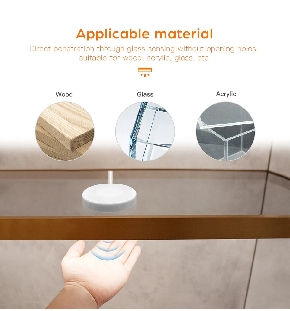 1-6PCS Set LED Cabinet Bar Lamps EU 220V Integrated Lighting With Dimmable Touch/Hand Sweep Sensor Switch 25mm Board Penetrable