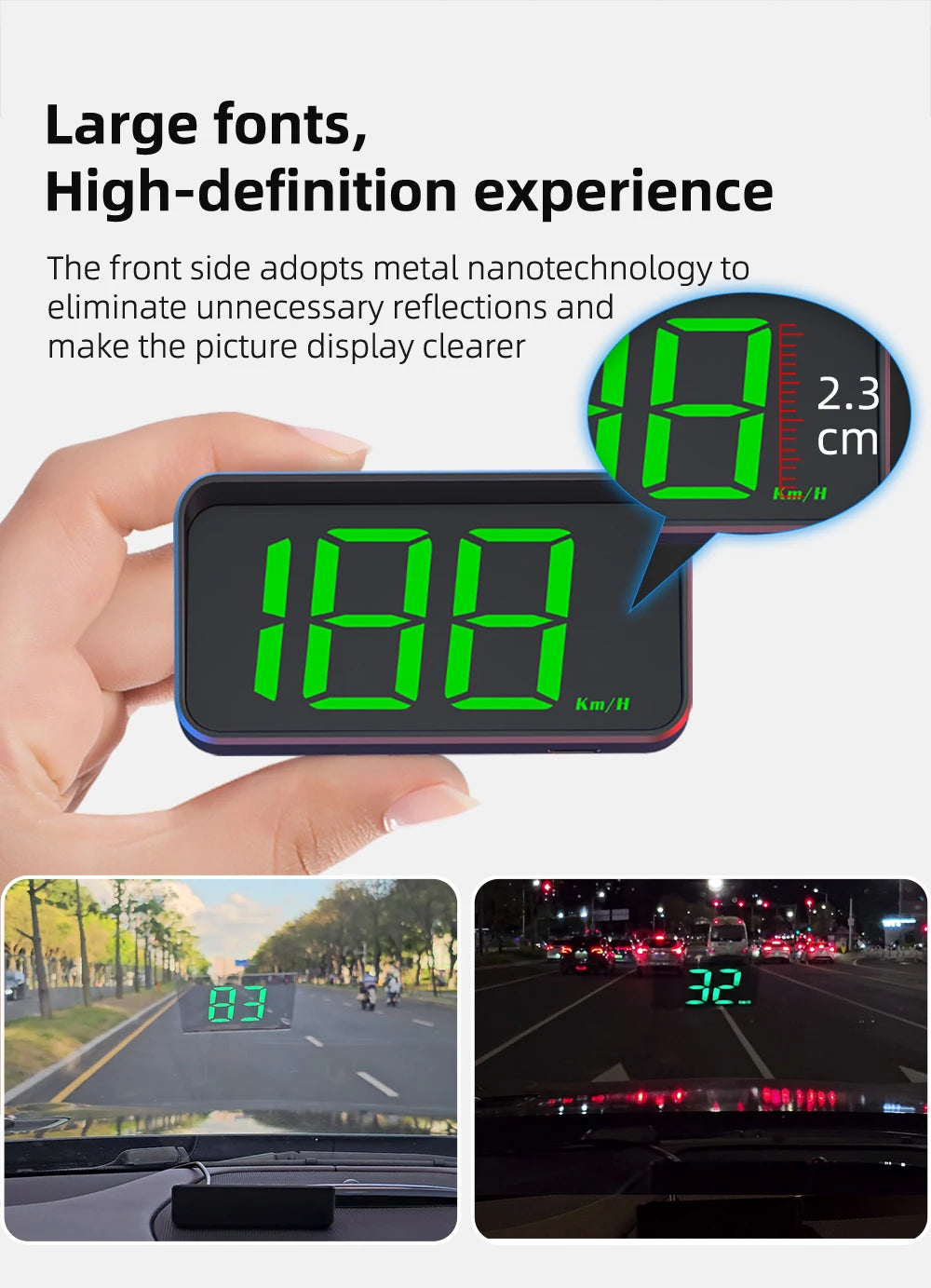HD Car Head up Display M2 GPS Speedometer KM/H Digital HUD Windshield Projector Universal Auto Electronics Accessory