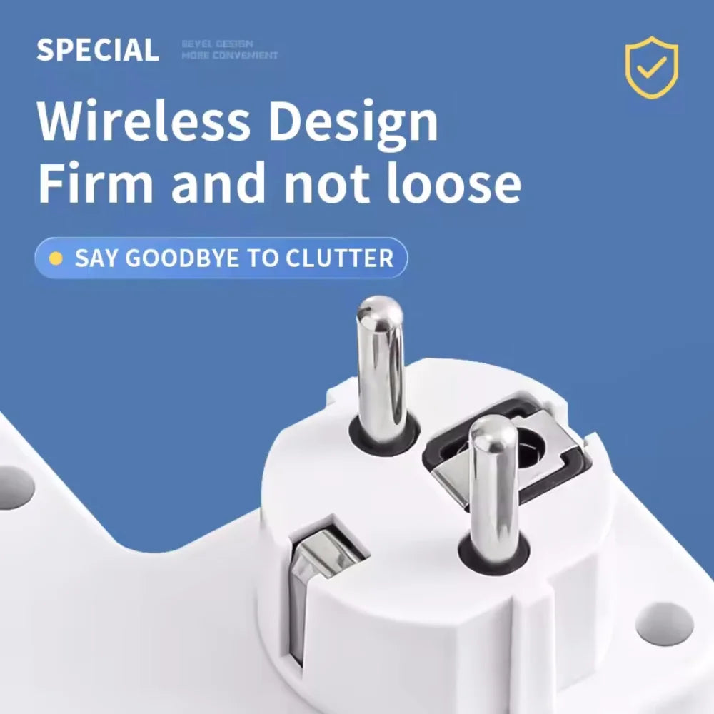 Multiple Sockets AC EU Plug Power Strip No Extension Cable With USB Ports Surge Protector Network Filter Individual Switch