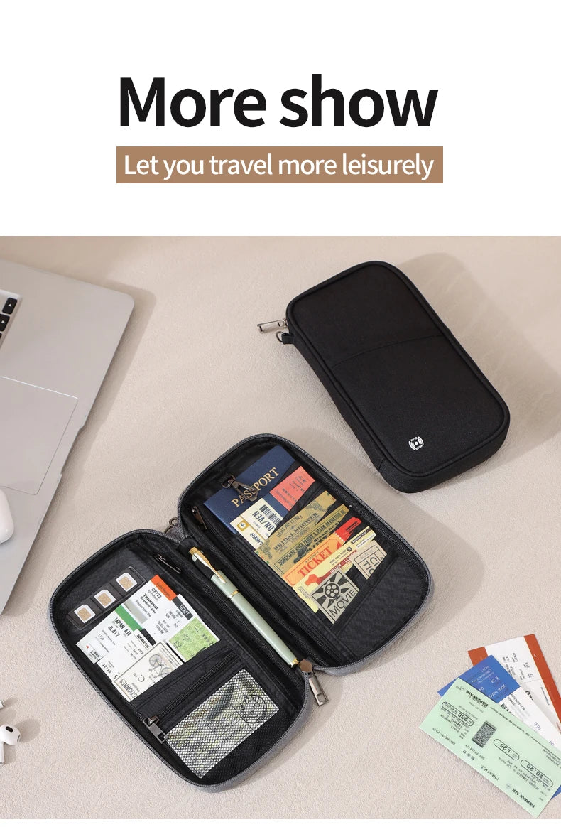 Passport Holder Bag Family Rfid Blocking Passport Wallet Travel Essentials Wallet Travel Document Organizer Credit Cards Case