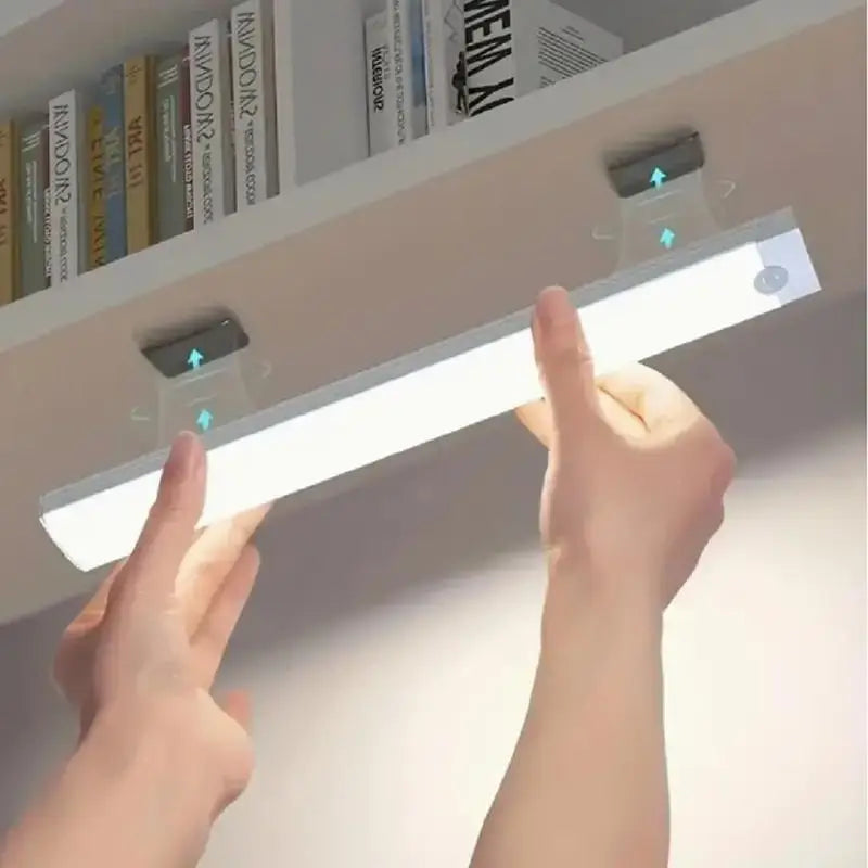 2PCS Wireless motion-sensor LED light bar, rechargeable magnetic night light corridor kitchen cabinet stairs hallway wardrobe