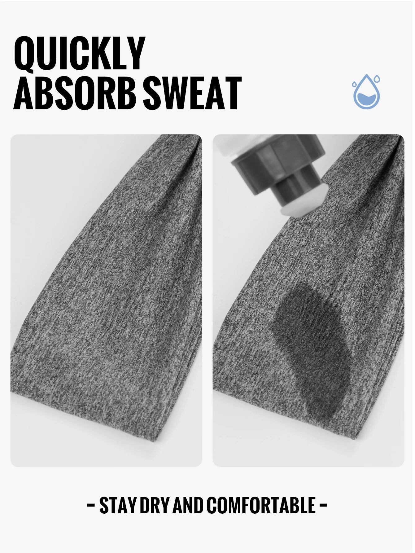 WRELS Sports Headbands Moisture Wicking Sweatbands for Running Breathable Headbands Elastic Non Slip Hairband for Women and Men