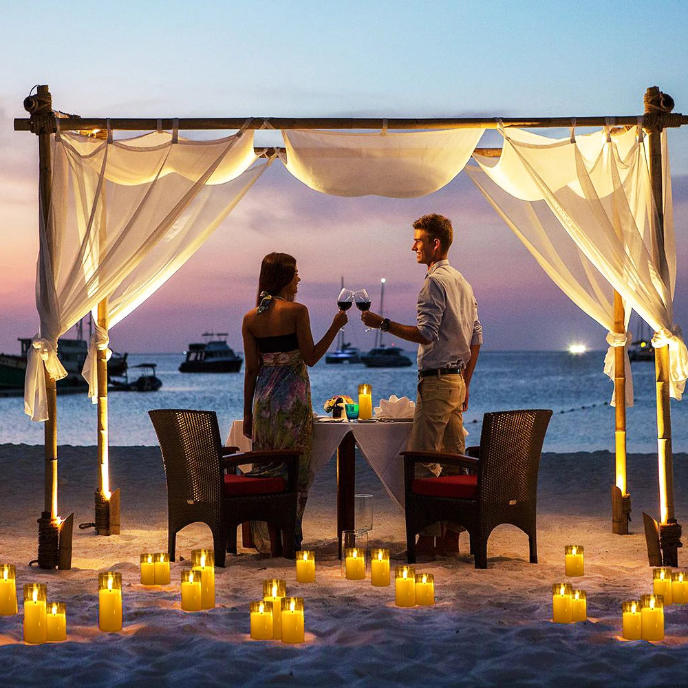 6-60PCS Artificial Candles Led Candles for Wedding Led Candle Flameless Candles Battery Operated Candle for Decorative Wedding