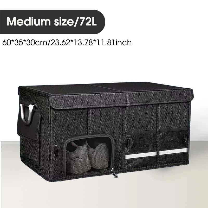 Portable Foldable Trunk Storage Box Waterproof Oxford Cloth 92L Large-Capacity Car Organizer for Camping Fishing
