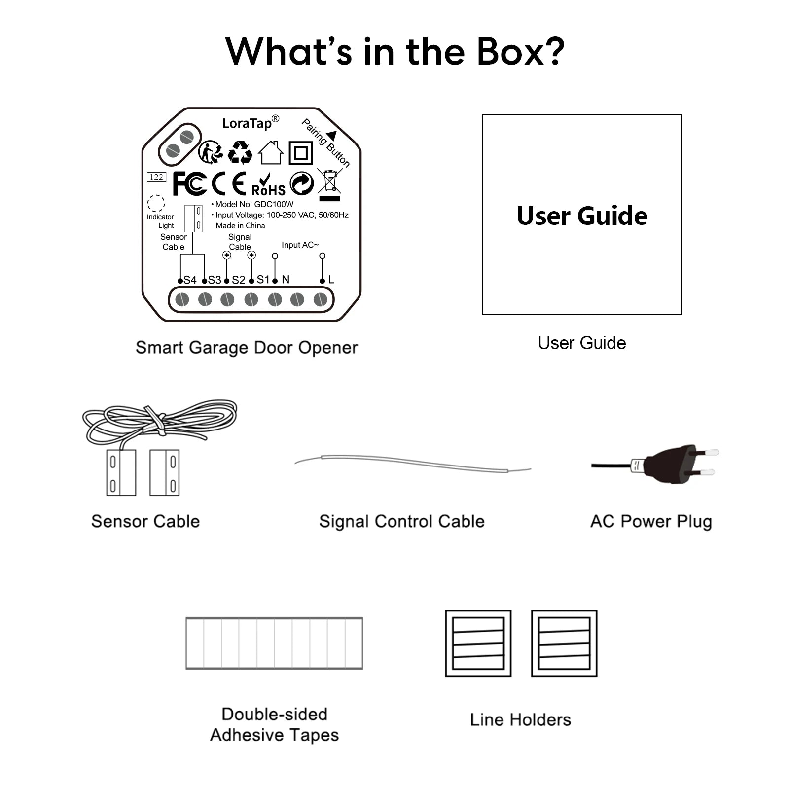 LoraTap Tuya Wireless Garage Door Opener Controller Switch Security Protection Early Warning Work with Google Alexa