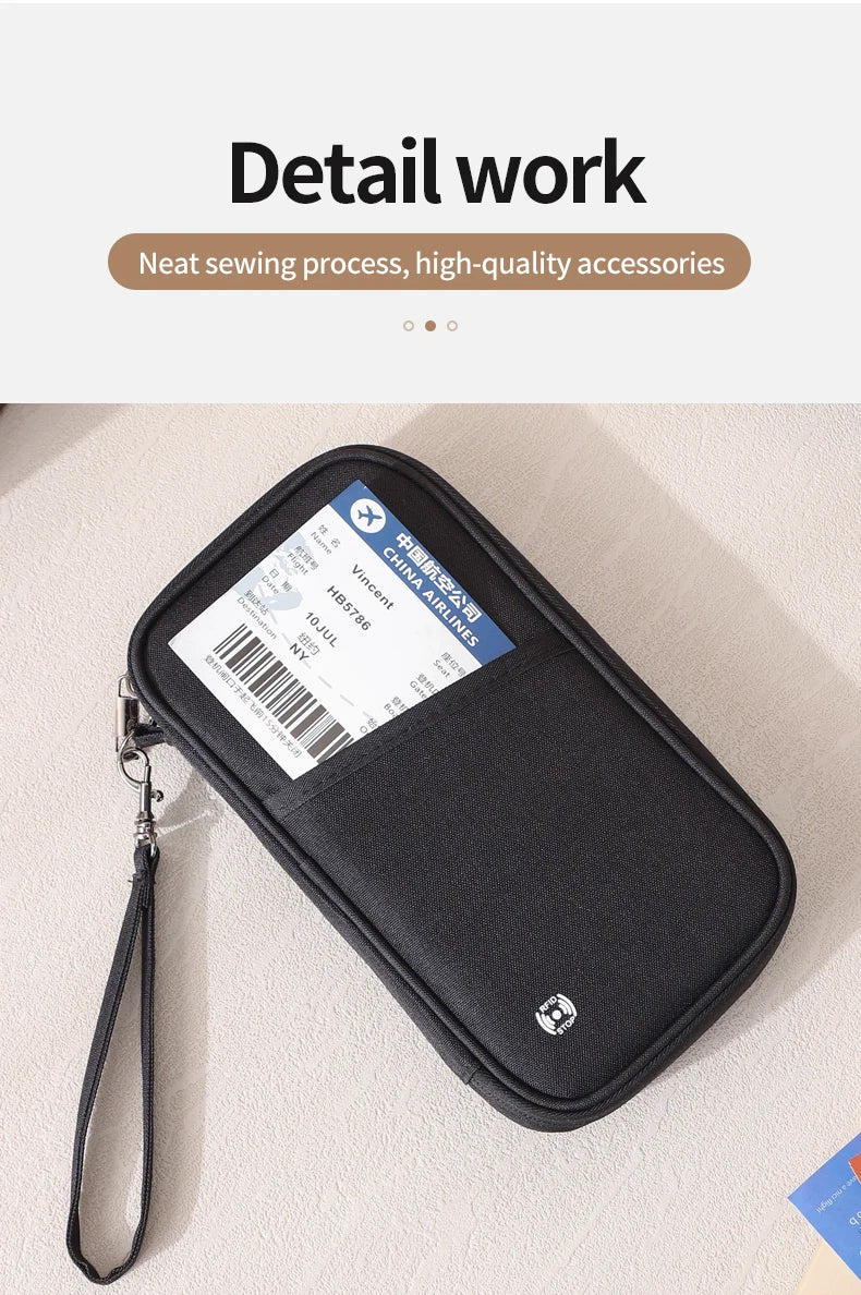 Passport Holder Bag Family Rfid Blocking Passport Wallet Travel Essentials Wallet Travel Document Organizer Credit Cards Case