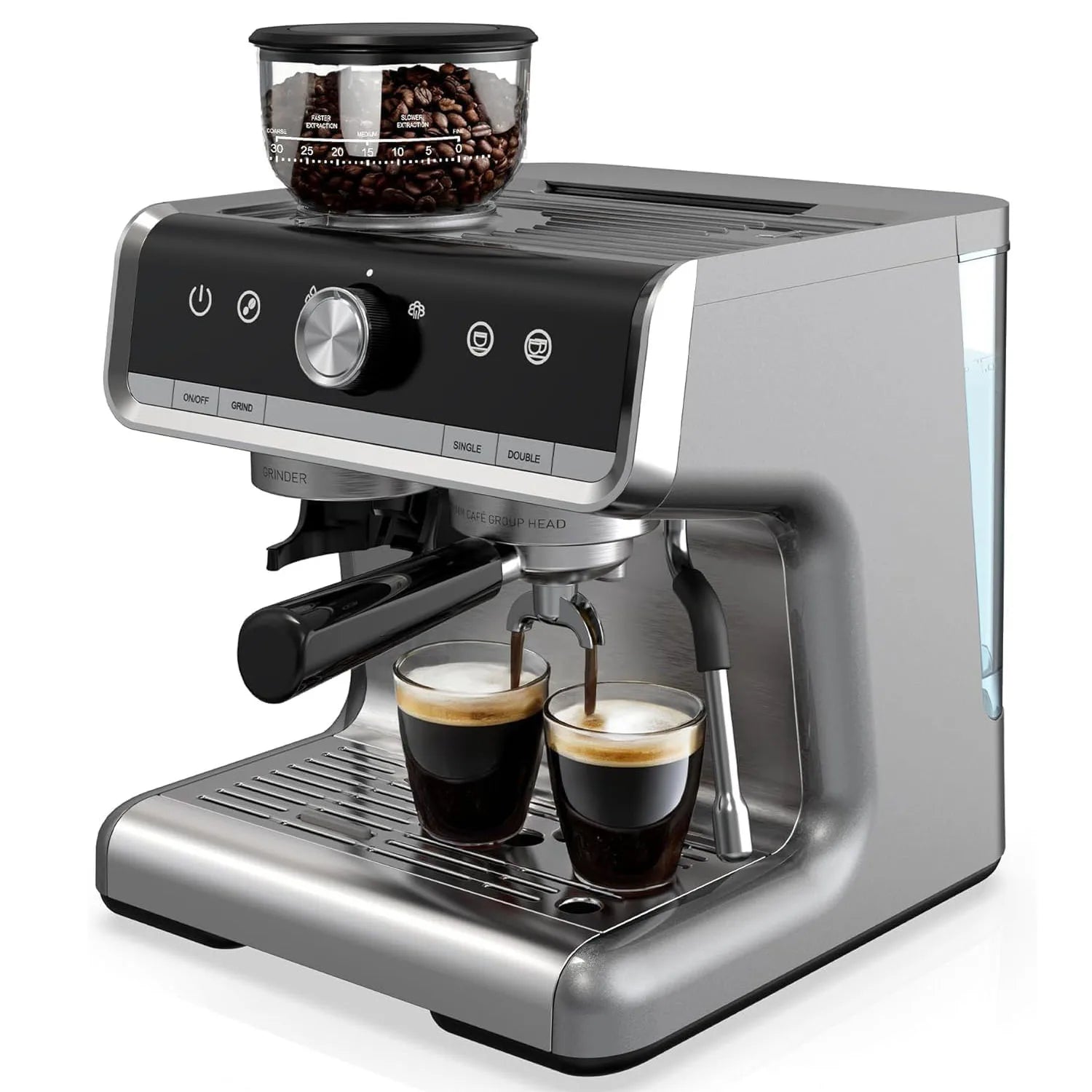 20 Bar Espresso Coffee Machine 1450W Semi Automatic Espresso Maker with Grinder for Latte Cappuccino Gift Coffee Lover