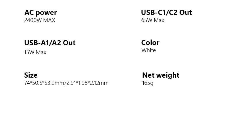 Universal Travel Adapter with 4 AC Outlets Max 2400W 2 USB Port 2 Type-C PD 65W Ports All-in-One Fast Charging EU UK US AUS Plug